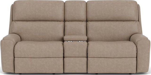 Flexsteel® Rio Power Reclining Loveseat with Console and Power Headrests-1