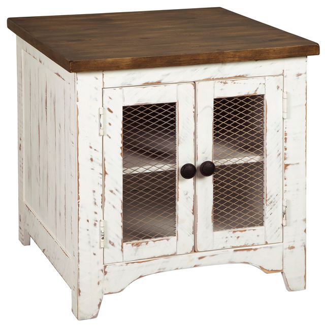Signature Design by Ashley® Wystfield White/Brown Rectangular End Table