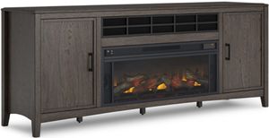 Signature Design by Ashley® Montillan Grayish Brown 84" TV Stand with Electric Fireplace