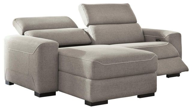 Signature Design by Ashley® Mabton 2-Piece Gray Power Reclining Sectional with Chaise