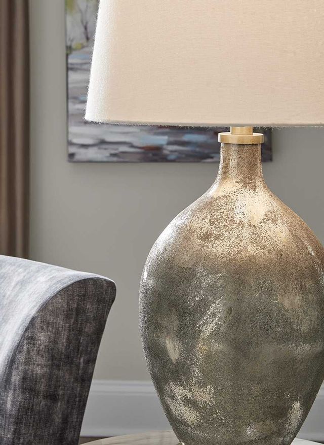 Signature Design by Ashley® Jemarie Gray/Gold Glass Table Lamp 2
