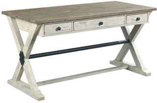 Hammary® Reclamation Place Brown and White Trestle Desk
