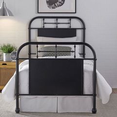 Liberty Vintage Black Metal Twin Bed with Rails