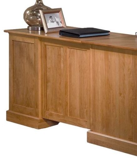 Archbold Furniture Executive Desk and Return with Flip Down Drawer Front 1