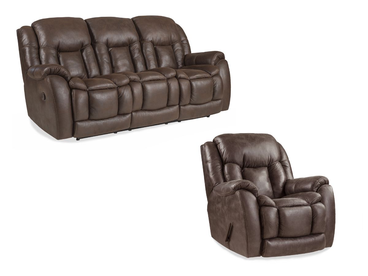 Nexus Brown Sofa and Recliner
