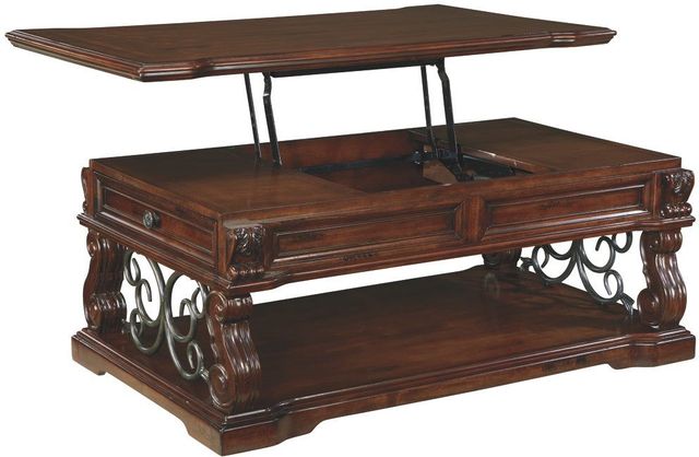 Signature Design by Ashley® Alymere Rustic Brown Lift Top Cocktail Table-1