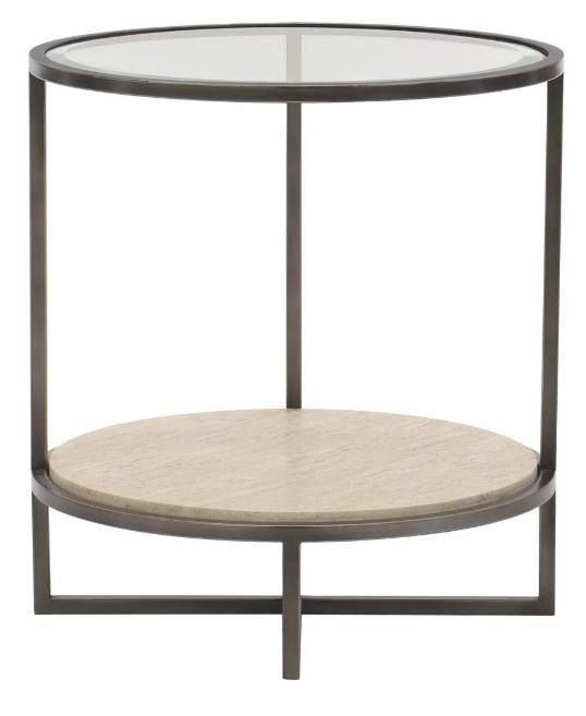Bernhardt Harlow Beige/Gray Chairside Table 1