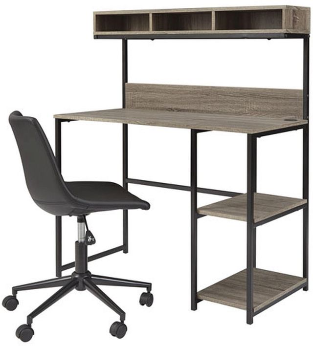 Signature Design by Ashley® Daylicrew Grayish Brown Home Office Desk and Hutch 4