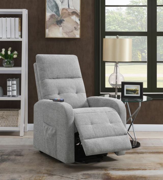 Coaster® Grey Tufted Upholstered Power Lift Recliner 31