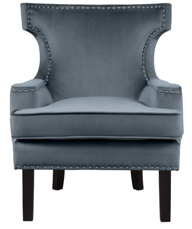 Homelegance Lapis Gray Velvet Accent Chair