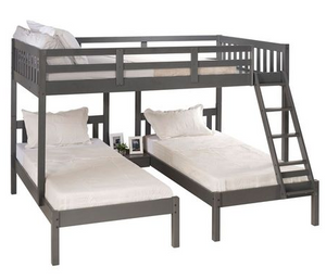 Donco Kids Dark Grey Full Over Double Twin Bed Loft Bunk
