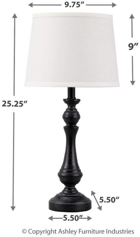 Signature Design by Ashley® Kian Black/White Poly Table Lamp-3