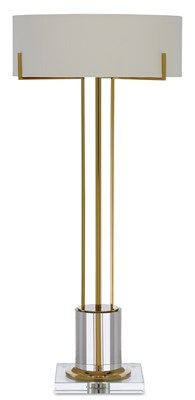 Currey & Company Winsland Polished Brass/Clear Table Lamp 0