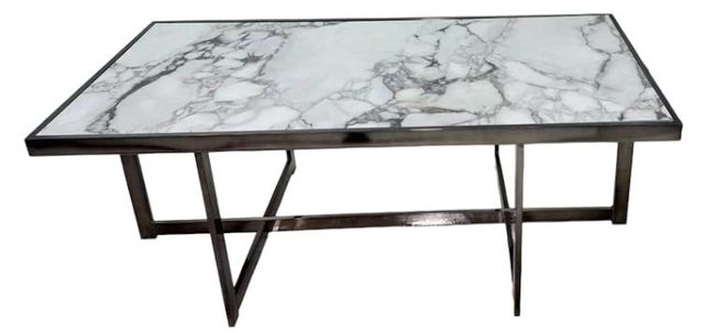 Steve Silver Co. Kayley White Cocktail Table with Black Base | Midwest ...