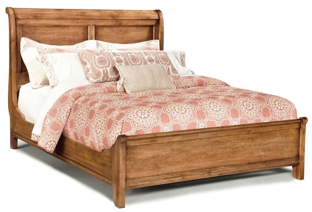 Durham Furniture Vineyard Creek Aged Wheat King Sleigh Bed with Low Footboard