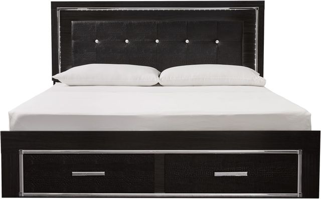 Signature Design by Ashley® Kaydell Black King Upholstered Panel Storage Bed 1