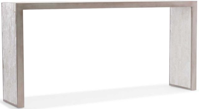 Hooker® Furniture Melange® Emma Beige Console Table with Silver Leaf Accents-0