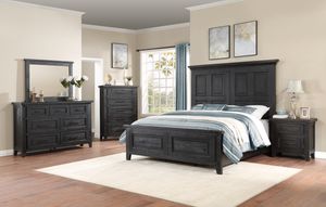 Holland House Queen Black Panel Bedroom Group