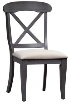 Liberty Furniture Ocean Isle Dark Gray Upholstered X Back Side Chair