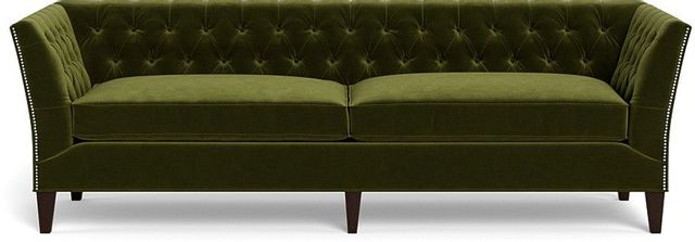 Universal Explore Home™ Duncan Sapphire Velvet Emerald/Espresso Sofa-0