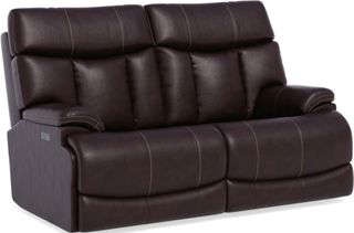 Flexsteel® Clive Brown Power Reclining Loveseat with Power Headrests and Lumbar