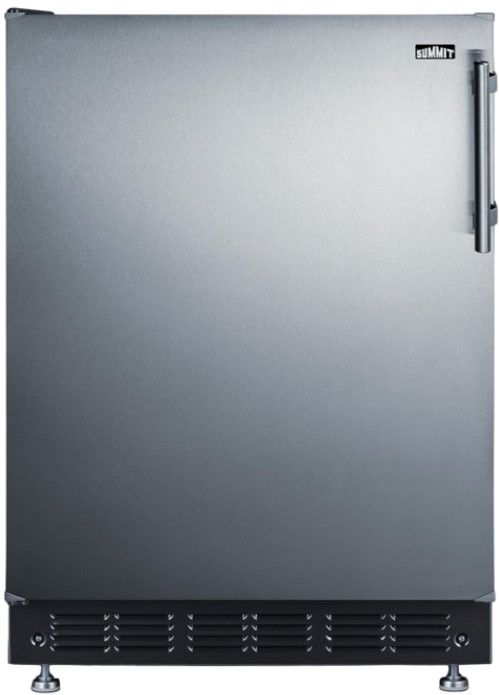 Summit Appliance 5.8-cu ft Counter-depth Undercounter Mini Fridge Freezer  Compartment (Stainless Steel Doors and Black Cabinet) in the Mini Fridges  department at