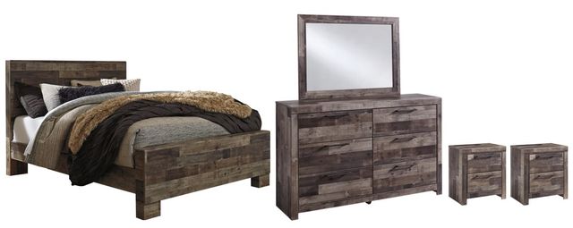 Benchcraft® Derekson 5-Piece Multi Gray King Panel Bed Set