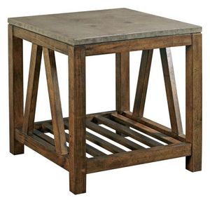 Kincaid® Modern Classics Gray Concrete Top Mason End Table with Brown Base