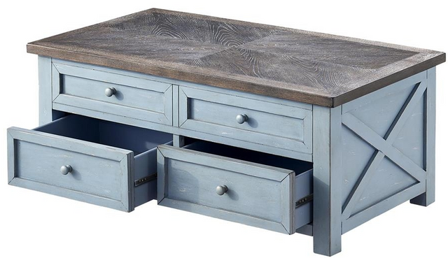 Coast To Coast Accents™ Bar Harbor Blue Lift Top Cocktail Table-2
