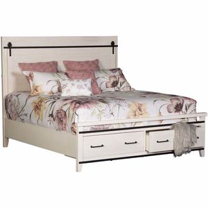 King Panel Storage Bed with Barndoor Hardware P31867319