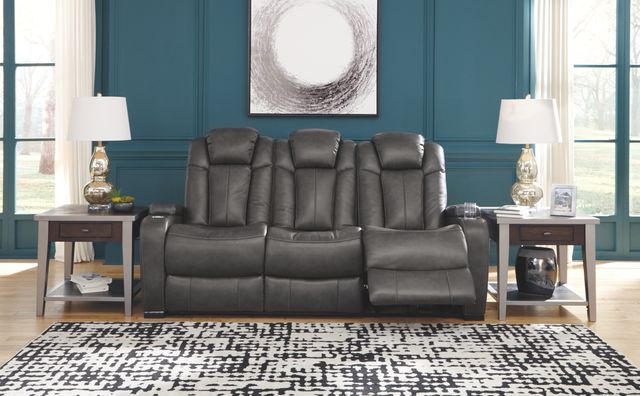 Signature Design by Ashley® Turbulance Quarry Power Reclining Sofa with Adjustable Headrest 5