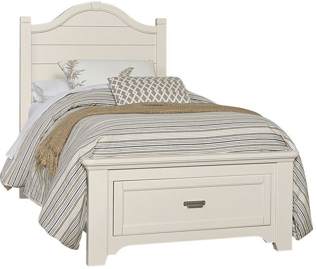 Vaughan-Bassett Bungalow Lattice Twin Arch Bed with Footboard Storage-0