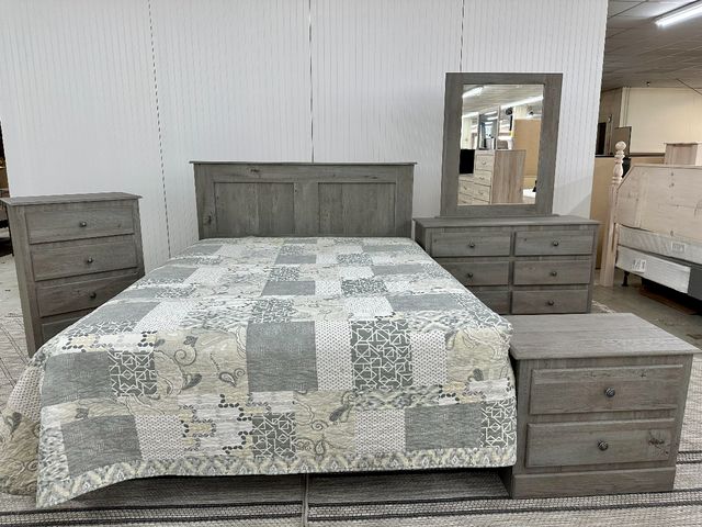 A&H Woodworking Full/Queen Bedroom Set in Wiley Oak