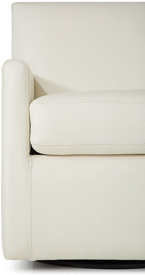 Palliser® Furniture Pia White Swivel Chair with Two 16" Pillows 5