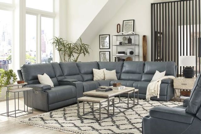 Parker House® Whitman 6-Piece Verona Azure Reclining Sectional Sofa Set 4