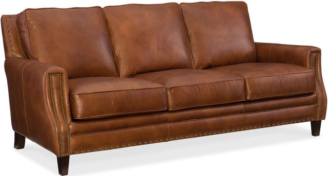 Hooker® Furniture SS Exton Natchez Brown/Old English Saddle Sofa 1