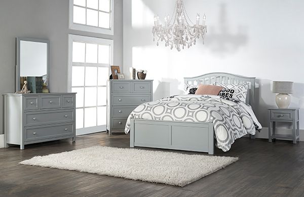 Hillsdale Furniture Schoolhouse Finley Gray Full Youth Arch Spindle Platform Bed-2