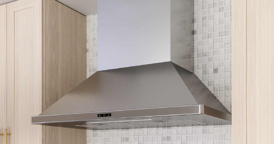 Yale Appliance Stainless Steel 42" Chimney Hood with LED Lighting