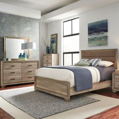 Liberty Furniture Sun Valley Sandstone 3 Piece Upholstered Full Bedroom Set