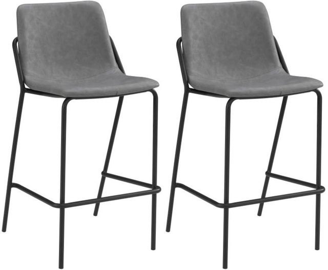 Coaster® Earnest Set of 2 Grey and Black Counter Height Stools