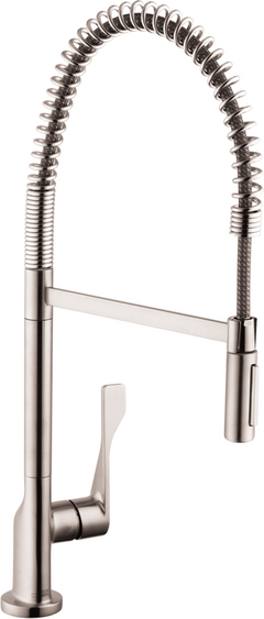AXOR® Citterio 1.75 GPM Steel Optic 2 Spray Semi-Pro Kitchen Faucet-39840801