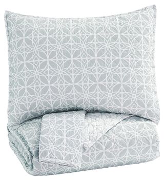 Signature Design by Ashley® Mayda Gray/White Queen Quilt Set