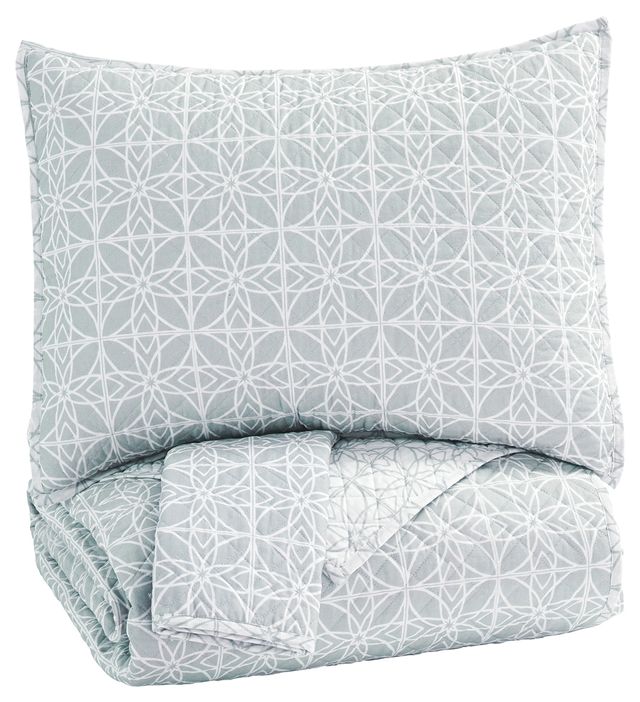 Signature Design by Ashley® Mayda Gray/White Queen Quilt Set-0