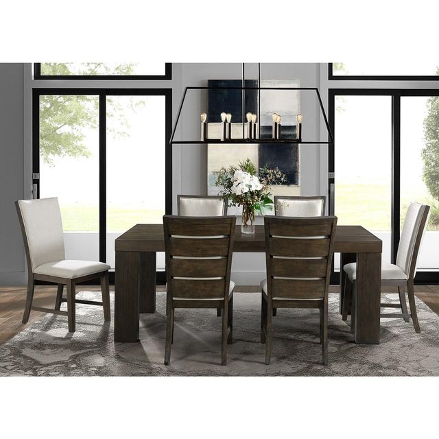 Elements Grady Dining Table, 4 Slat Back Side Chairs & 2 Upholstered Host Chairs-0