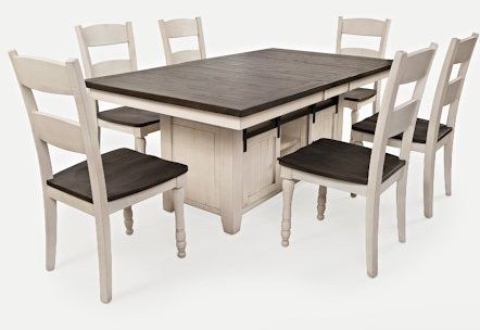 Jofran Inc. Madison County White High/Low Table and 4 Side Chairs Dining Set-0
