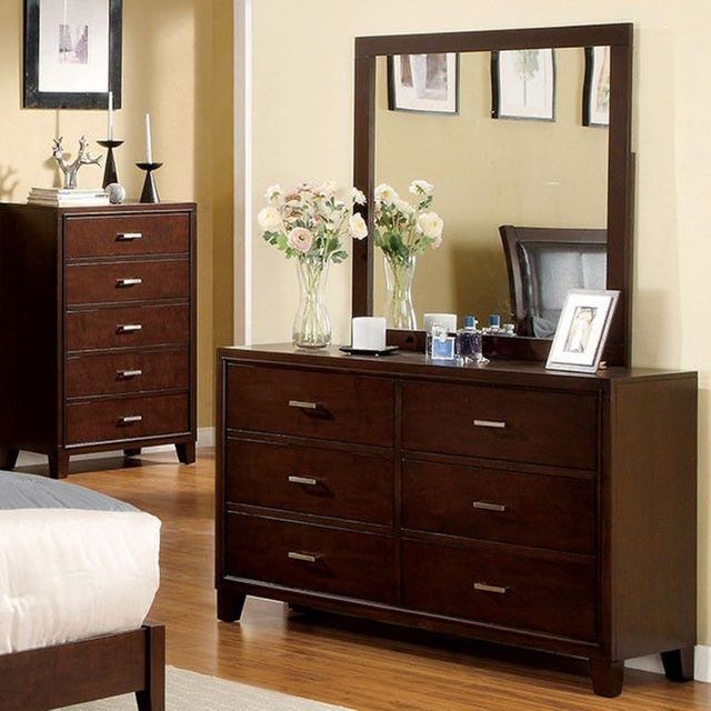 Furniture of America® Enrico I Brown Cherry Dresser Mirror 2