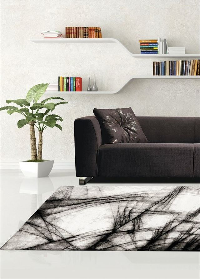 Kalora Interiors Platinum Grey Black 3'11" x 5'7" Rug 6