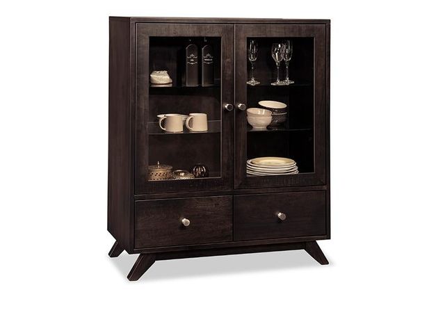 Handstone Tribeca Display Cabinet with 2/Glass Doors & 2/Drawers & 2/Glass Adjust Shelf