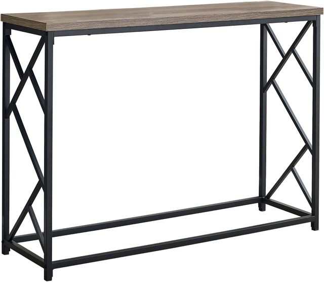 Monarch Specialties Inc. Taupe 44" Black Metal Hall Console Table 1
