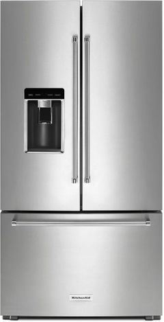Réfrigérateur à portes françaises de 36 po à profondeur comptoir KitchenAid® de 23.8 pi³ - Acier inoxydable résistant aux traces de doigts